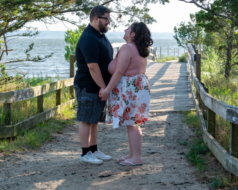 Kaylan and Joe Engagement picture love story, taken at Sandy Hook, NJ